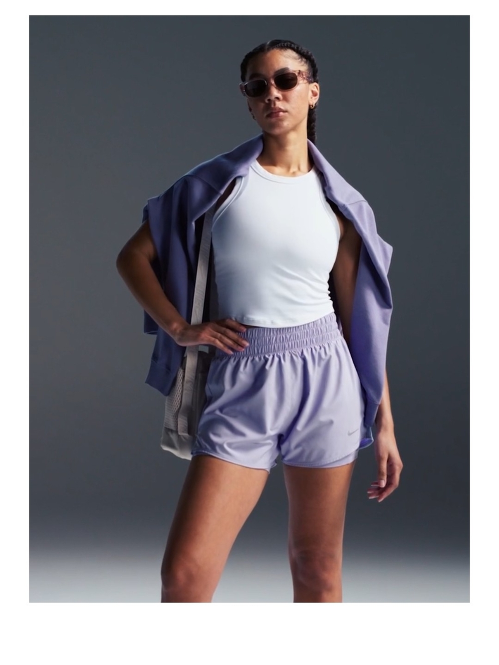 Nike One
Women's Lavender Dri-FIT High-Waisted 3" 2-in-1 Shorts Sold Out Color